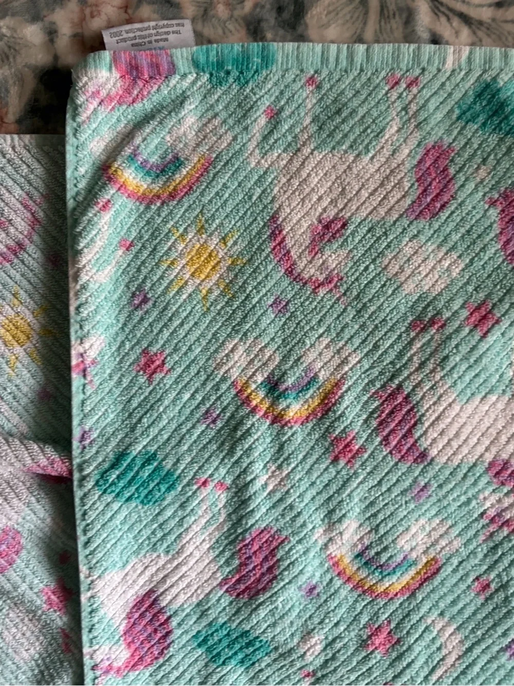 Unicorn and Rainbow towel and hand towel set